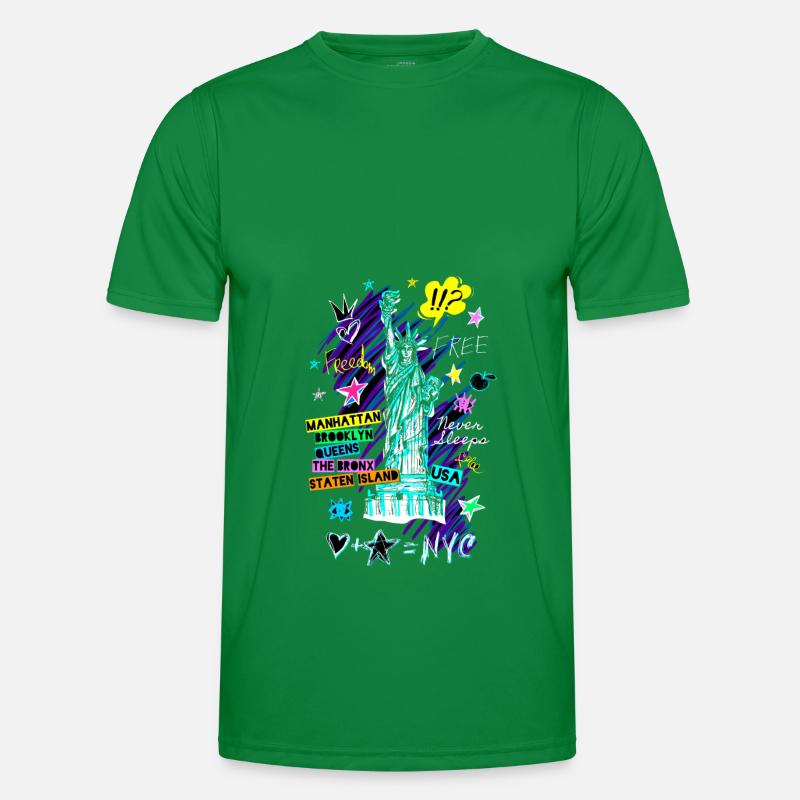 Statue der Freiheit Männer Funktions-T-Shirt