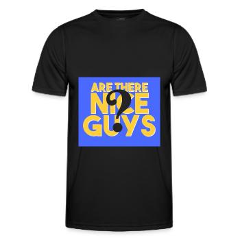 Y a-t-il des gars sympas? - T-shirt sport Homme - noir - Devant - AI Model Male 178 dark (178cm)