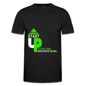 Neues StartUp ins nächste Lvl - Männer Funktions-T-Shirt - Schwarz - Vorne - AI Model Male 178 dark (178cm)