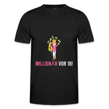 Millionaire before 18! - Men's Functional T-Shirt - black - Front - AI Model Male 178 dark (178cm)
