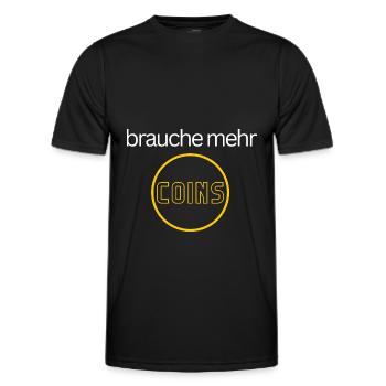 brauche mehr coins - Männer Funktions-T-Shirt - Schwarz - Vorne - AI Model Male 178 dark (178cm)