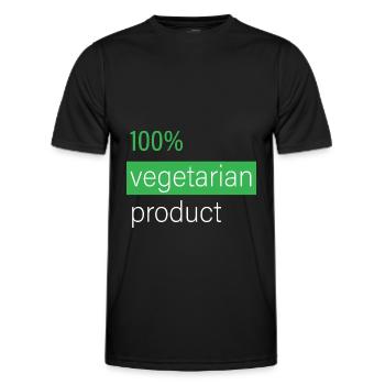 Produit 100% végétarien - T-shirt sport Homme - noir - Devant - AI Model Male 178 dark (178cm)