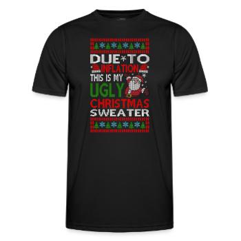 Due to Inflation - Ugly Christmas - Männer Funktions-T-Shirt - Schwarz - Vorne - AI Model Male 178 dark (178cm)