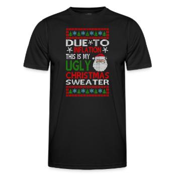 Due to Inflation - Ugly Christmas - Männer Funktions-T-Shirt - Schwarz - Vorne - AI Model Male 178 dark (178cm)