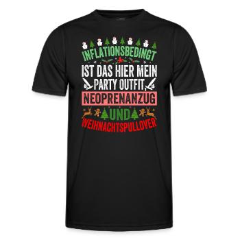 Aufgrund der Preiserhöhung - Weihnachtsspruch - Männer Funktions-T-Shirt - Schwarz - Vorne - AI Model Male 178 dark (178cm)