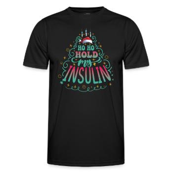 Ho ho hold my Insulin - Weihnachten Diabetes - Männer Funktions-T-Shirt - Schwarz - Vorne - AI Model Male 178 dark (178cm)