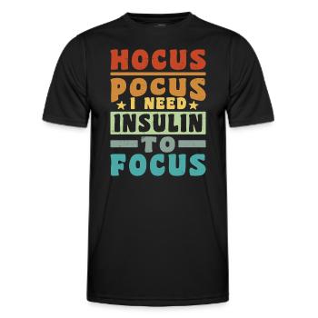 Hocus Pokus J’ai besoin d’insuline pour me concentrer - Diabète - T-shirt sport Homme - noir - Devant - AI Model Male 178 dark (178cm)