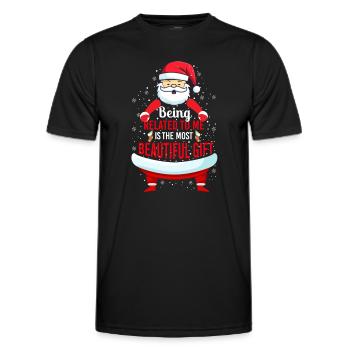 Être lié à moi - Père Noël drôle - T-shirt sport Homme - noir - Devant - AI Model Male 178 dark (178cm)