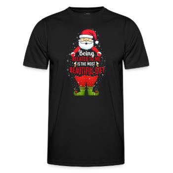 Être lié à moi – Joyeux Père Noël - T-shirt sport Homme - noir - Devant - AI Model Male 178 dark (178cm)