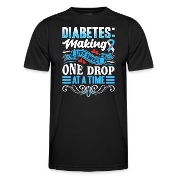 Diabète - Rendre la vie douce une goutte à la fois - T-shirt sport Homme - noir - Devant - AI Model Male 178 dark (178cm)