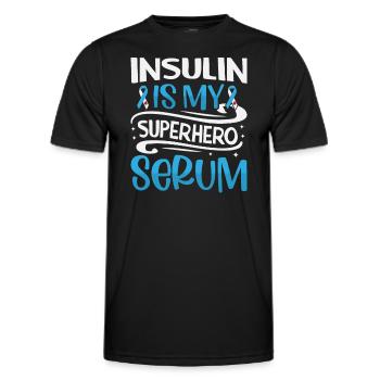 Diabetes Insulin Is My Superhero Serum - Men's Functional T-Shirt - black - Front - AI Model Male 178 dark (178cm)