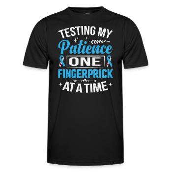 Tester ma patience une piqûre de doigt à la fois - T-shirt sport Homme - noir - Devant - AI Model Male 178 dark (178cm)