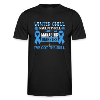 Frisson d’insuline Winter Chill J’ai la compétence - T-shirt sport Homme - noir - Devant - AI Model Male 178 dark (178cm)