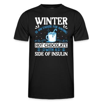Meine Ausrede für heiße Schokolade - Der Winter - Männer Funktions-T-Shirt - Schwarz - Vorne - AI Model Male 178 dark (178cm)