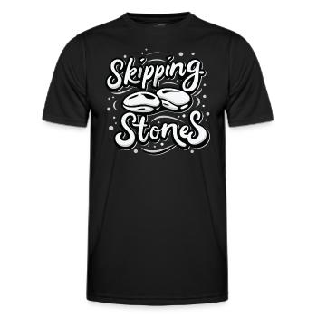 Skipping Stones - Männer Funktions-T-Shirt - Schwarz - Vorne - AI Model Male 178 dark (178cm)