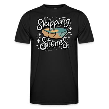 Skipping Stones - Männer Funktions-T-Shirt - Schwarz - Vorne - AI Model Male 178 dark (178cm)