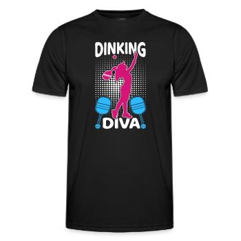 Retro Pickleball Lady - Dinking Diva - T-shirt sport Homme - noir - Devant - AI Model Male 178 dark (178cm)