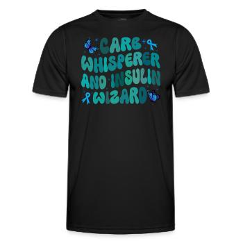 Carb Whisperer And Insulin Wizard - Men's Functional T-Shirt - black - Front - AI Model Male 178 dark (178cm)