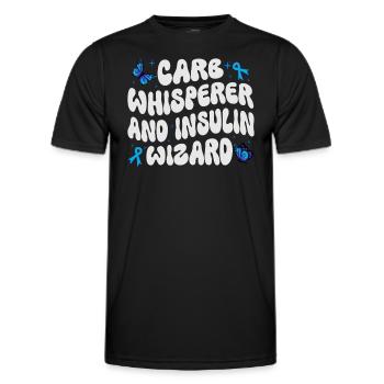 Carb Whisperer And Insulin Wizard - Men's Functional T-Shirt - black - Front - AI Model Male 178 dark (178cm)