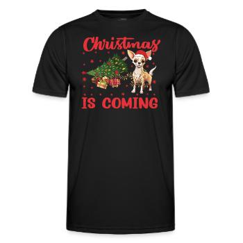 Noël arrive version chien - T-shirt sport Homme - noir - Devant - AI Model Male 178 dark (178cm)
