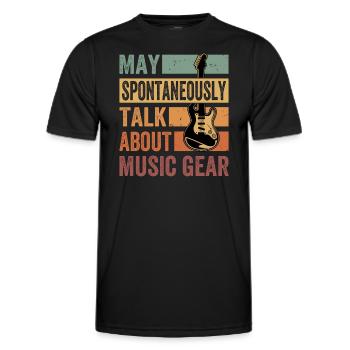 Peut parler spontanément de matériel de musique - T-shirt sport Homme - noir - Devant - AI Model Male 178 dark (178cm)