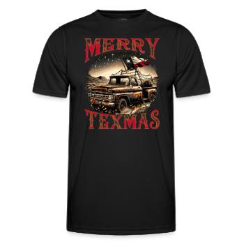 Merry Texmas – Pick-up-truck - Männer Funktions-T-Shirt - Schwarz - Vorne - AI Model Male 178 dark (178cm)