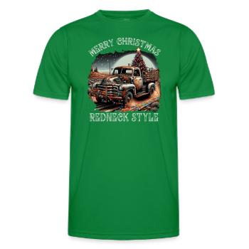 Merry Christmas Redneck Style - Pick up Truck - Men's Functional T-Shirt - kelly green - Front - AI Model Male 178 dark (178cm)
