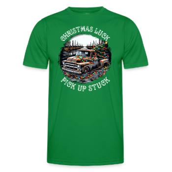 Christmas Luck - Pick Up Stuck - Saying - Männer Funktions-T-Shirt - Kelly Green - Vorne - AI Model Male 178 dark (178cm)