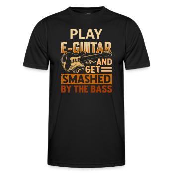 Spiele E-Gitarre Und Werde Vom Bass Vernichtet - Männer Funktions-T-Shirt - Schwarz - Vorne - AI Model Male 178 dark (178cm)