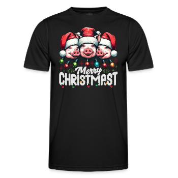 MERRY ChristMAST - Weihnachtsbraten Essen Mahlzeit - Männer Funktions-T-Shirt - Schwarz - Vorne - AI Model Male 178 dark (178cm)