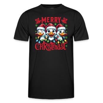 MERRY ChristMAST - Weihnachtsgans Festtagsessen - Männer Funktions-T-Shirt - Schwarz - Vorne - AI Model Male 178 dark (178cm)