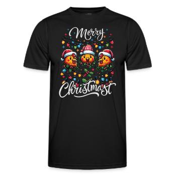 MERRY ChristMAST - Weihnachtsbraten Essen Mahlzeit - Männer Funktions-T-Shirt - Schwarz - Vorne - AI Model Male 178 dark (178cm)