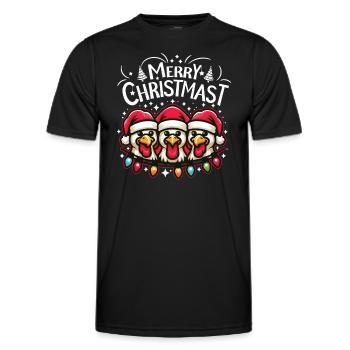 MERRY ChristMAST - Weihnachtsbraten Essen Mahlzeit - Männer Funktions-T-Shirt - Schwarz - Vorne - AI Model Male 178 dark (178cm)