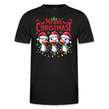 MERRY ChristMAST - Weihnachtsgans Festtagsessen - Männer Funktions-T-Shirt - Schwarz - Vorne - AI Model Male 178 dark (178cm)