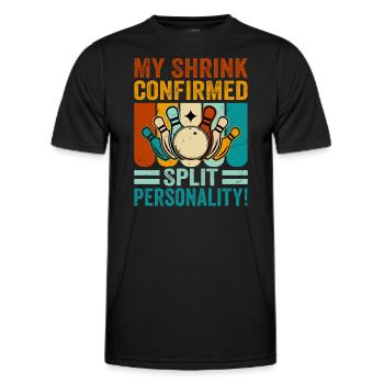 My Therapist Is Right Split Personality - Männer Funktions-T-Shirt - Schwarz - Vorne - AI Model Male 178 dark (178cm)