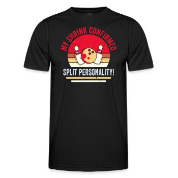 Bowler - My Shrink Confirmed - Split Personality - Männer Funktions-T-Shirt - Schwarz - Vorne - AI Model Male 178 dark (178cm)
