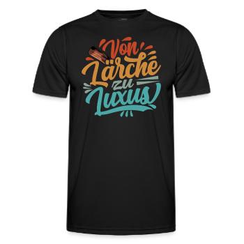 Retro Förster Waldarbeiter Spruch - Lärche - Männer Funktions-T-Shirt - Schwarz - Vorne - AI Model Male 178 dark (178cm)