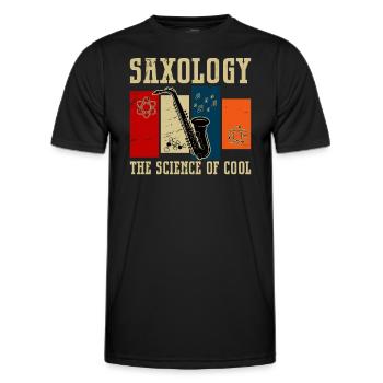SAXOLOGY - The Science Of Cool - Men's Functional T-Shirt - black - Front - AI Model Male 178 dark (178cm)