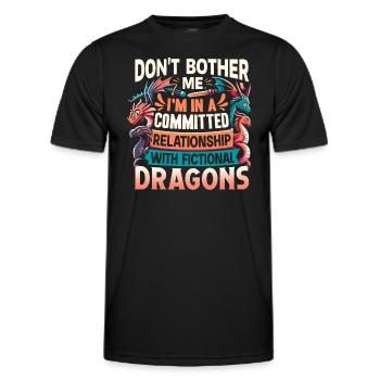 Fictional Dragons – A Committed Relationship - Men's Functional T-Shirt - black - Front - AI Model Male 178 dark (178cm)