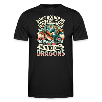 Fictional Dragons – A Committed Relationship - Men's Functional T-Shirt - black - Front - AI Model Male 178 dark (178cm)