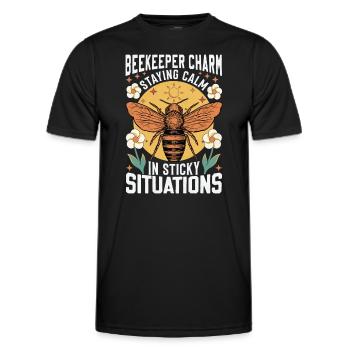 Charme de l’apiculteur - Situations délicates - T-shirt sport Homme - noir - Devant - AI Model Male 178 dark (178cm)