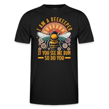 Funny Beekeeper Saying - Bee Swarm - Men's Functional T-Shirt - black - Front - AI Model Male 178 dark (178cm)