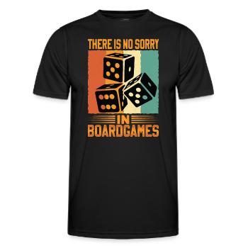 There Is No Sorry In Board Games - Men's Functional T-Shirt - black - Front - AI Model Male 178 dark (178cm)