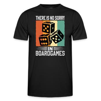 There Is No Sorry In Board Games - Men's Functional T-Shirt - black - Front - AI Model Male 178 dark (178cm)