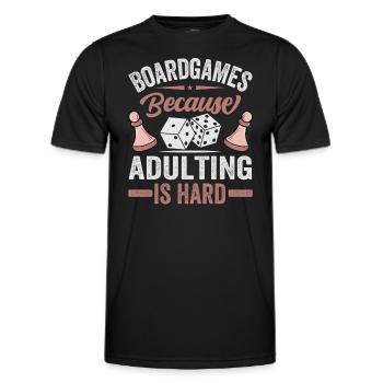 Board Games - Because Adulting Is Hard - Men's Functional T-Shirt - black - Front - AI Model Male 178 dark (178cm)