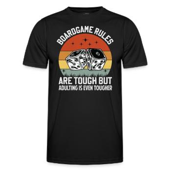 Board Game Rules - But Adulting Is Tougher - Men's Functional T-Shirt - black - Front - AI Model Male 178 dark (178cm)