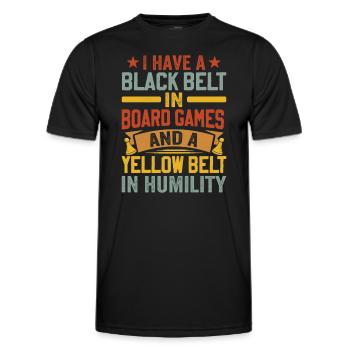 Board Game Saying - Shy, Introvert - Men's Functional T-Shirt - black - Front - AI Model Male 178 dark (178cm)