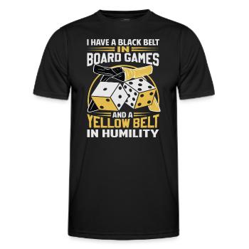 Board Game Saying - Shy, Introvert - Men's Functional T-Shirt - black - Front - AI Model Male 178 dark (178cm)