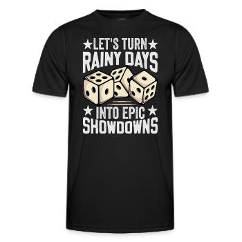 Board Game Saying - Turning Rainy Days Board game - Men's Functional T-Shirt - black - Front - AI Model Male 178 dark (178cm)