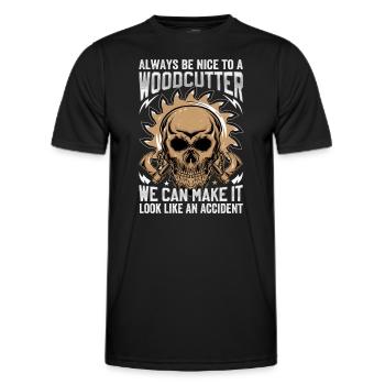 Soyez gentil avec un bûcheron - dicton de bûcheron - T-shirt sport Homme - noir - Devant - AI Model Male 178 dark (178cm)